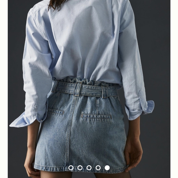 BlankNYC moon river denim mini belted paperbag skirt Large Y2k - Picture 5 of 9